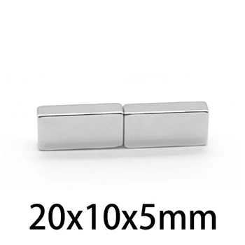 10pcs 20x10x5 magnēts taisnstūra bloks 20mm * 10mm * 5mm neodīma magnēti, taisnstūra paralēlepipēdu 20*10*5mm pastāvīgu spēcīgu retzemju NdFeB