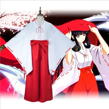 Anime Inuyasha Cosplay Kikyou Tērpi Sievietēm Japāņu Kimono Komplekts