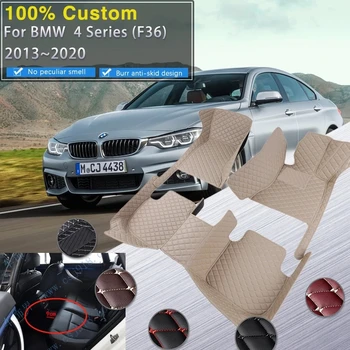 Automašīnas Grīdas Paklāji BMW 4 Sērijas F36 2013~2020 Mat Luksusa Ādas Paklāji Izturīgi Paklāji Aizsargājošu Spilventiņu 420i 428i Auto Piederumi