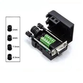 DB9 solderless savienotājs db9 pin seriālais ports COM portu, adapteris RS232/485 plug-vīriešu un sieviešu