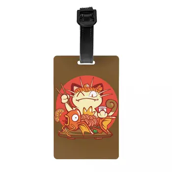 Funny Kaķis Suši Bārs Bagāžas Frāzi Somas Cool Cute Karikatūra Anime Bagāžas Birkas privātās dzīves Vāka Nosaukums ID Kartes