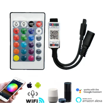 Mini LED Bluetooth Lentes RGB Gaismas Kontrolieris Bezvadu Smart Tālrunis Kontroles DC 5-24V 6A, Lai 3528 RGB 5050 Sloksnes