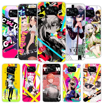 Modes Anime Art Meitenes, Pārsega Tālrunim Gadījumā Xiaomi Poco Pro X3 X4 X5 NFC M4 M3 M2 F3 F2 F1 A3 A2 Mi, Ņemiet vērā, 10 Lite A1 CC9E GT Coq