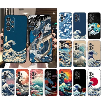Modes Lielo Zilo Viļņu Okeāna Telefonu Gadījumā Samsung S22 S23 S20 S21 Ultra S20 S21 S22 S10E S20 S21 FE S10 Plus