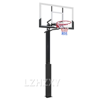Noņemams Inground Basketbola Grozus Regulējams 2.45-Ir 3,05 M Augstumā Āra Pieaugušo Bērni Metāla Backboard Kadra Fotografēšanas Plaukts