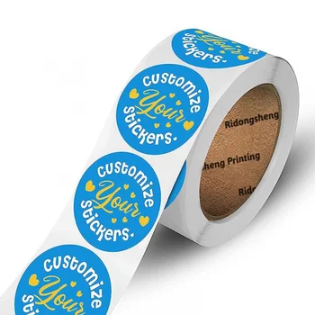 Pielāgota productHot Pārdošanas Pasūtījuma Logo Drukāts Uzlīmes, Roll Lipīgs Papīrs Apaļas Uzlīmes Etiķetes Iepakojums